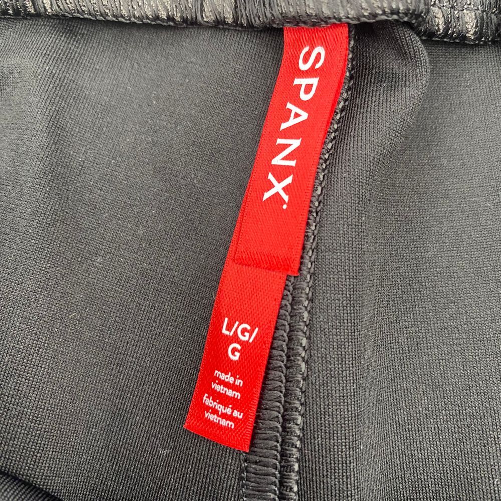 NEW Spanx Black Leather-Like Jogger Pants NWT Size Large Retail $148 - Picture 3 of 11